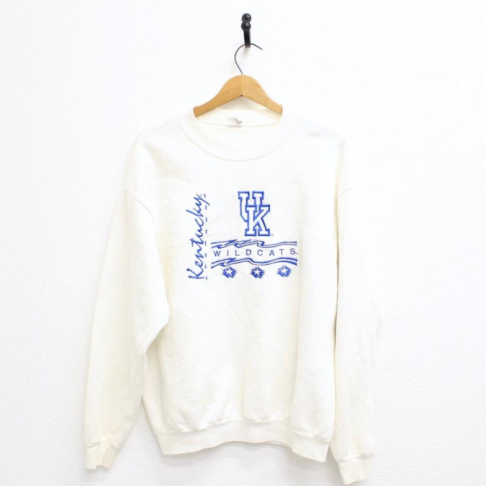 Vintage 90s Kentucky Wildcats Sweatshirt Men’s Large White NCAA College